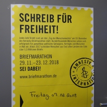 Aktionstag „Schreib für Freiheit!“ – Briefmarathon von Amnesty International zum Tag der Menschenrechte (Foto: Dr. G. Hoffmann)