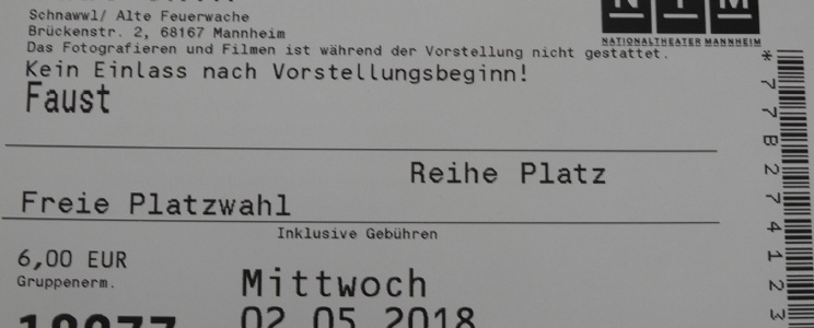 Theaterbesuch „Faust I“ im Schnawwl