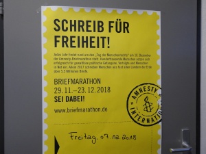 Aktionstag „Schreib für Freiheit!“ – Briefmarathon von Amnesty International zum Tag der Menschenrechte (Foto: Dr. G. Hoffmann)