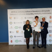 Mūsų gimnazistas – Lietuvių kalbos ir literatūros olimpiados nugalėtojas! (Foto: A. D'Elia)