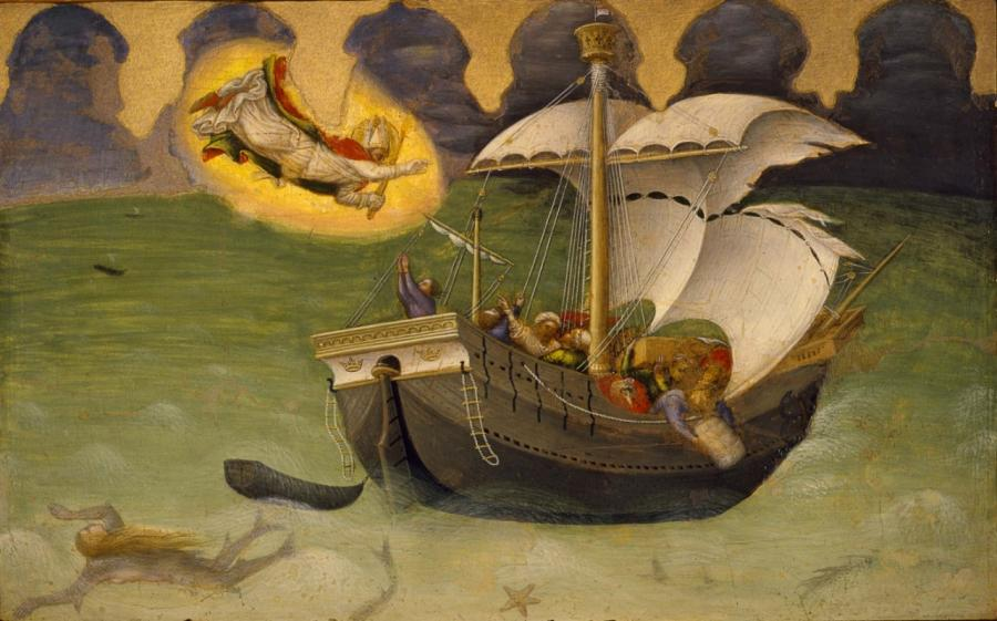 Šv. Mikalojus išgelbsti laivą nuo sudužimo. Gentile di Niccolò 1425 m.