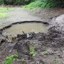 Baggeraktion für den Teich (Foto: Dr. A. Weber)