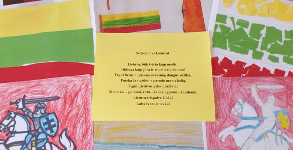 Šeštadieninės mokyklos mokiniai sukūrė sveikinimą-plakatą ir dalyvauja konkurse „Lietuva mano širdyje”!
