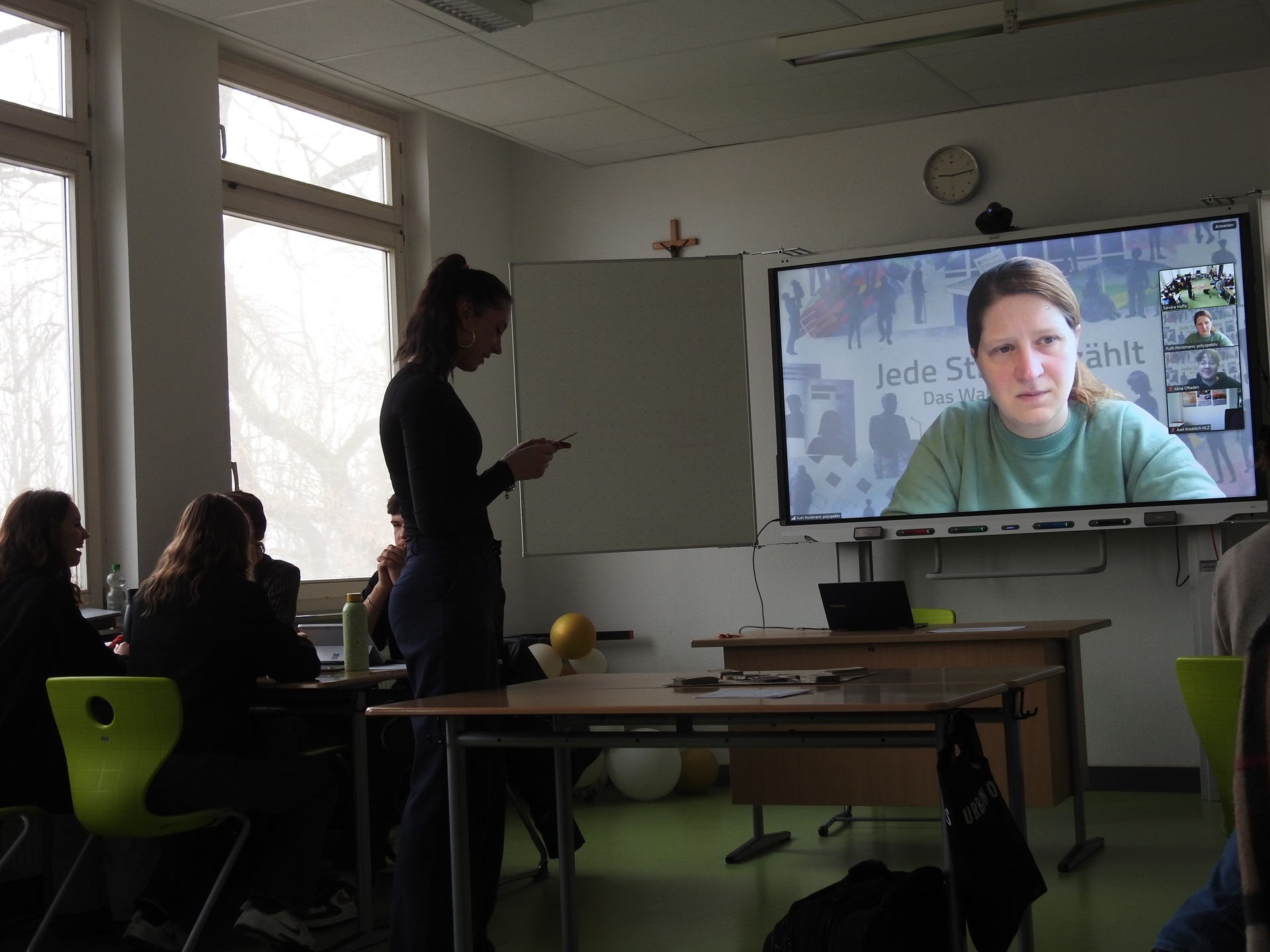 Planspiel ,,Jede Stimme zählt‘‘ zum Verstehen und Erleben von Wahlkampf (Foto: Dr. G. Hoffmann)