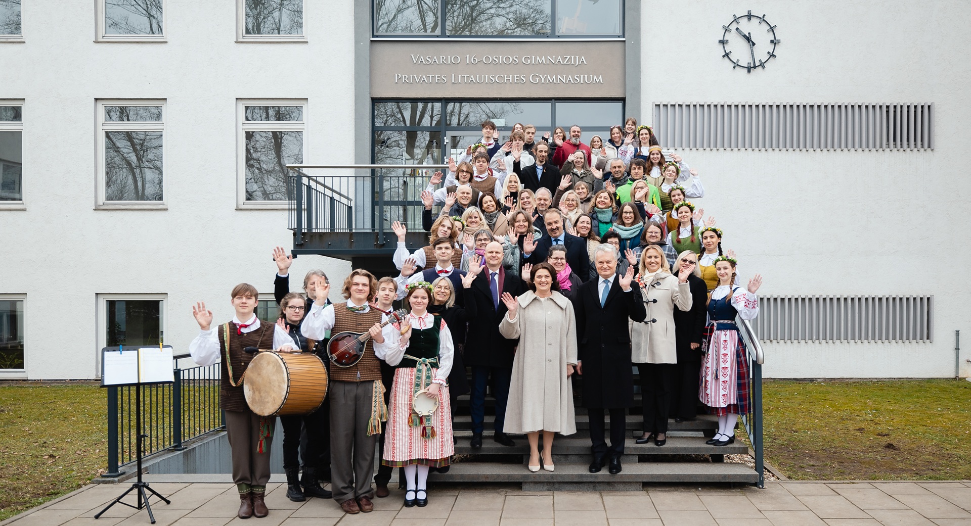 Besuch des Präsidenten der Republik Litauen Gitanas Nausėda und der First Lady Diana Nausėdienė am Litauischen Gymnasium